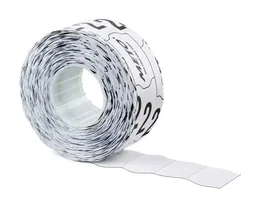 Meto - Etiquetas marcaprecios blancas onduladas 26x12 mm, adhesivas lisas, 2 cajas de 6 rollos (1000 uds./rollo)