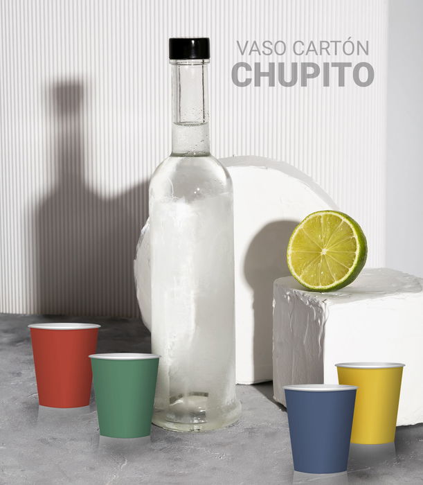 Algon Set de 20 Vasos de Cartón para Chupito 50 cc 4.3x4.3x5.3 cm (36 Unidades)