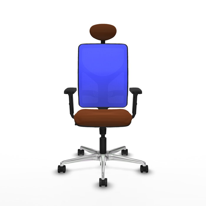 PIQUERAS Y CRESPO Silla de oficina Motilla con mecanismo Sincro, Marrón y Azul PIQUERAS Y CRESPO Silla de oficina Motilla con mecanismo Sincro, Marrón y Azul