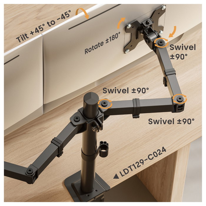 Equip 650176 Soporte Escritorio para 2 Monitores 17-32" 360° Giratorio 10kg Negro Equip 650176 Soporte Escritorio para 2 Monitores 17-32" 360° Giratorio 10kg Negro