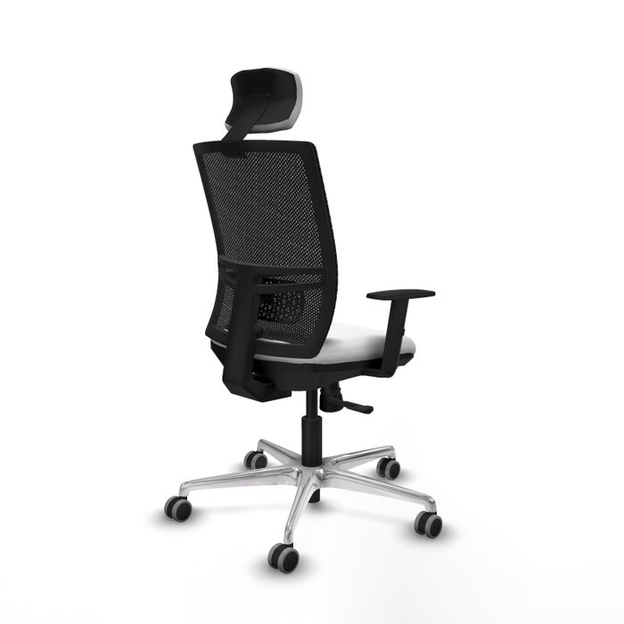PIQUERAS Y CRESPO Silla de oficina Yunquera con mecanismo Sincro, Blanco y Negro