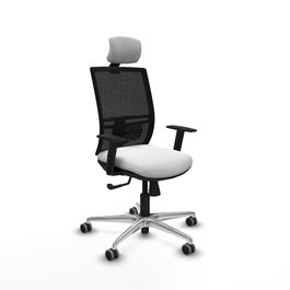 PIQUERAS Y CRESPO Silla de oficina Yunquera con mecanismo Sincro, Blanco y Negro