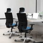 PIQUERAS Y CRESPO Silla de oficina Yunquera con mecanismo Sincro, Blanco y Negro