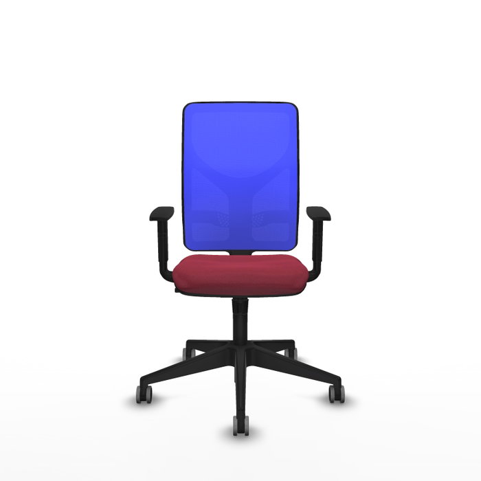 PIQUERAS Y CRESPO Silla de oficina Motilla con mecanismo Sincro, Tela Granate y Malla Azul PIQUERAS Y CRESPO Silla de oficina Motilla con mecanismo Sincro, Tela Granate y Malla Azul
