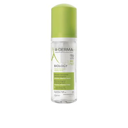 A-DERMA BIOLOGY Limpiador Facial Espuma Mousse Hidraprotectora - Orgánica, Sin Perfume, 150 ml