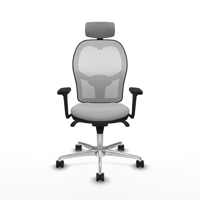 PIQUERAS Y CRESPO Silla de oficina Jorquera con mecanismo Sincro, Gris claro y Blanco