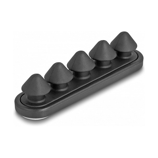 DeLOCK Juego de 2 Portacables Autoadhesivos con 5 Pasacables Negro