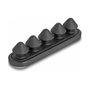 DeLOCK Juego de 2 Portacables Autoadhesivos con 5 Pasacables Negro