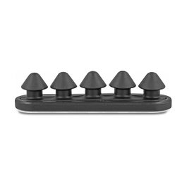 DeLOCK Juego de 2 Soportes para Cables Autoadhesivos con 5 Pasacables, Negro