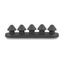 DeLOCK Juego de 2 Portacables Autoadhesivos con 5 Pasacables Negro