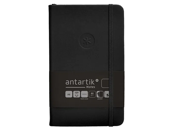Antartik Cuaderno A6 Tapa Dura Negro Hojas Lisas 100 Hojas 80gr FSC