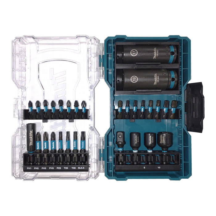 Makita Impact Black Bit & Impact Socket Set, 30 piezas