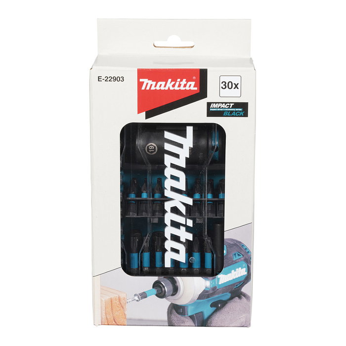 Makita Impact Black Bit & Impact Socket Set, 30 piezas