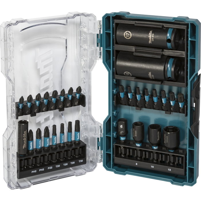Makita Impact Black Bit- & Impact Socket Set, 30 piezas