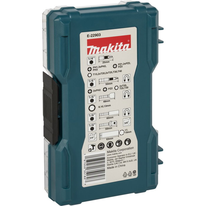 Makita Impact Black Bit- & Impact Socket Set, 30 piezas