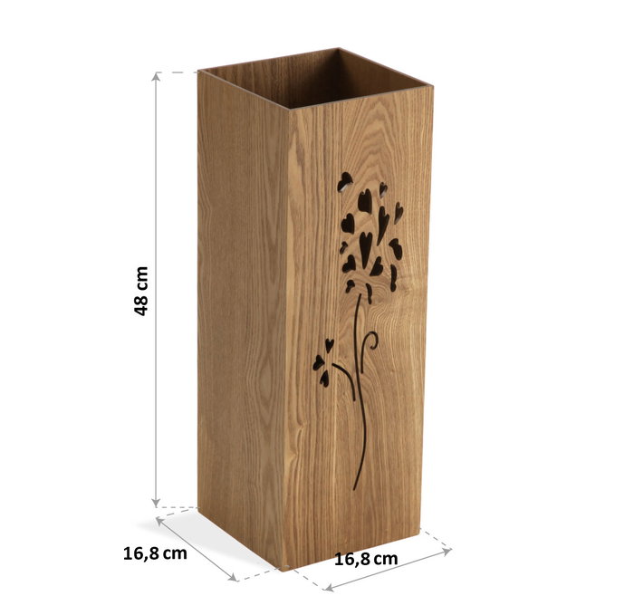 Paragüero Flores Madera MDF (22 x 48 x 22 cm) Natural