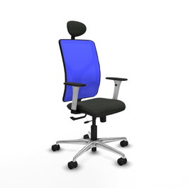 PIQUERAS Y CRESPO Silla de oficina Motilla con mecanismo Sincro/Traslack, Azul y Negro