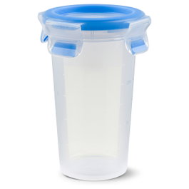 Emsa 508551 Runde Frischhaltedose con tapa, 0.35 litros, Transparente/Blau