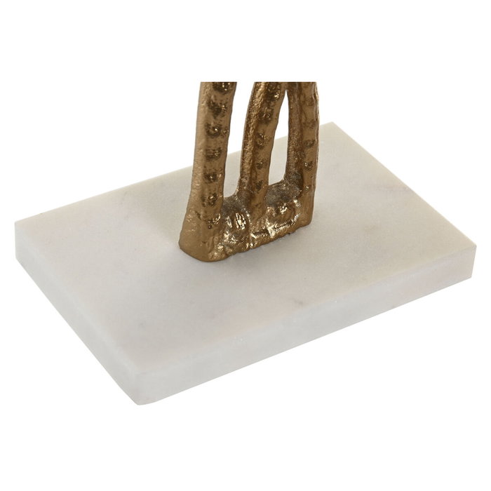 DKD Home Decor Decoración de Palmeras en Aluminio y Mármol, Dorado y Blanco