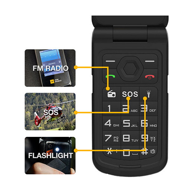 AGM M10 Teléfono Móvil Resistente 4G IP68/IP69K MIL-STD-810H Negro, SIM Doble, Pantalla 2.4", Bluetooth 5.0, 1200 mAh