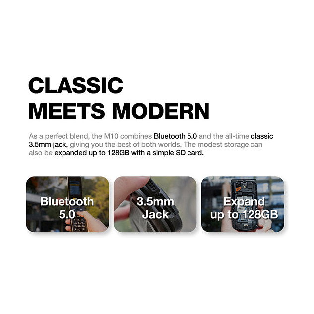 AGM M10 Teléfono Móvil Resistente 4G IP68/IP69K MIL-STD-810H Negro, SIM Doble, Pantalla 2.4", Bluetooth 5.0, 1200 mAh