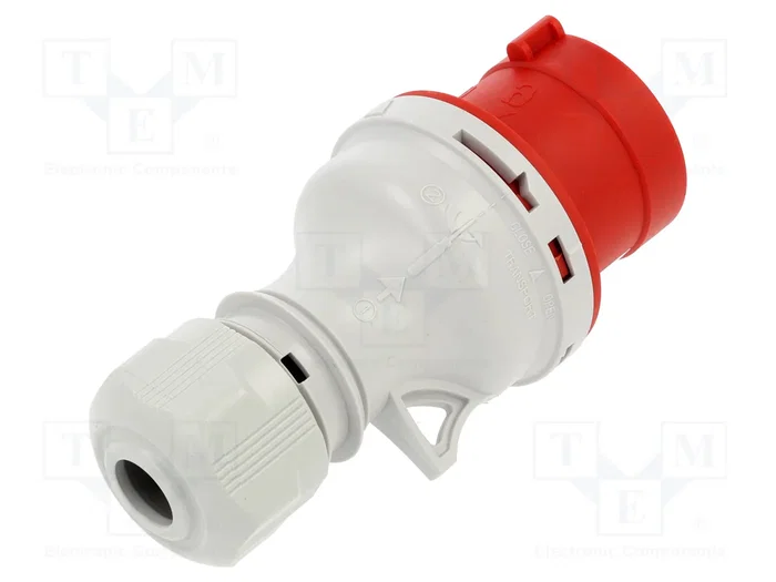 SEZ DK Enchufe Macho Trifásico 16A 4 Pines Rojo