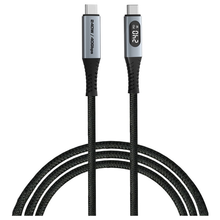 Verbatim Cable USB-C a USB-C Sync & Charge 240W 40 Gbps con Pantalla LED 1,2 m