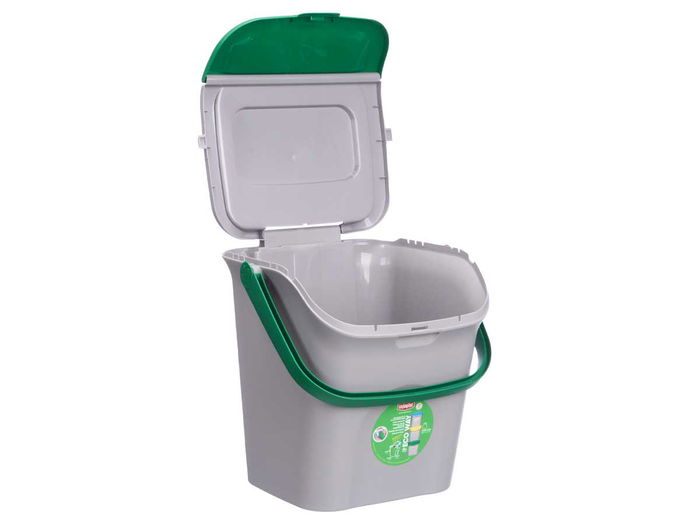 Stefanplast Cubo Basura 28L Apilable Ecoway Verde Gris 38 x 41 x 37 cm (Set de 6)