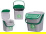 Stefanplast Cubo Basura 28L Apilable Ecoway Verde Gris 38 x 41 x 37 cm (Set de 6)