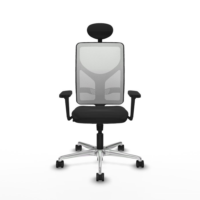 PIQUERAS Y CRESPO Silla de oficina Motilla con mecanismo Sincro, Negro y Blanco