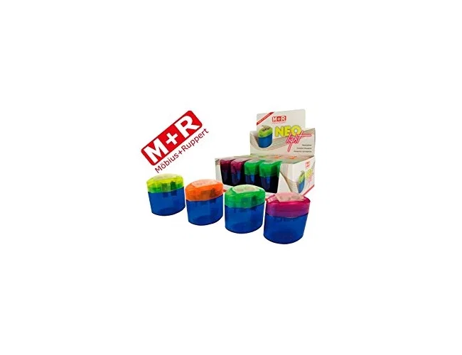 Mor Sacapuntas Neo Light con depósito y tapa, colores surtidos Mor Sacapuntas Neo Light con depósito y tapa, colores surtidos