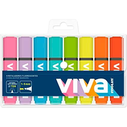 Molin Marcador Fluorescente Viva C-Surtidos Blíster 8 Ud