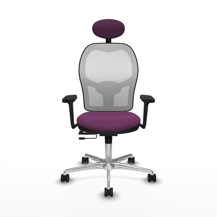 PIQUERAS Y CRESPO Silla de oficina Jorquera con mecanismo Sincro/Traslack, Similpiel Morado y Malla Blanca PIQUERAS Y CRESPO Silla de oficina Jorquera con mecanismo Sincro/Traslack, Similpiel Morado y Malla Blanca