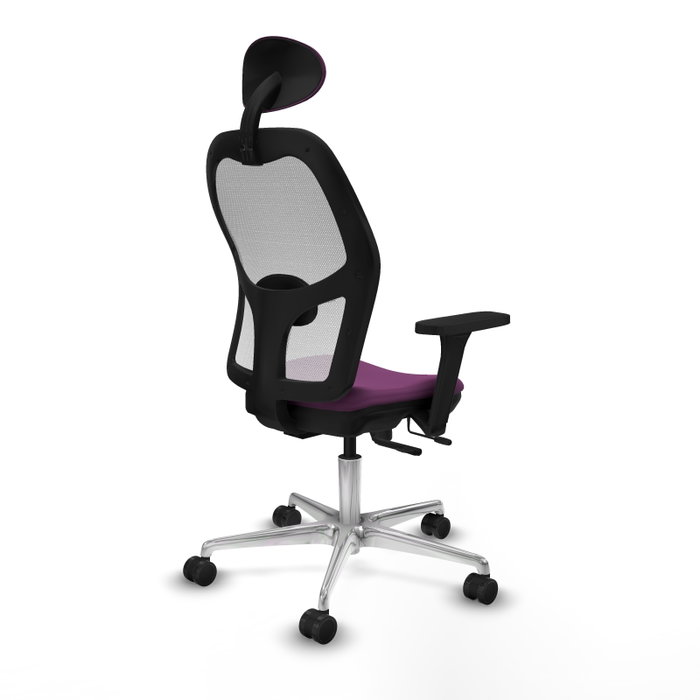 PIQUERAS Y CRESPO Silla de oficina Jorquera con mecanismo Sincro/Traslack, Similpiel Morado y Malla Blanca PIQUERAS Y CRESPO Silla de oficina Jorquera con mecanismo Sincro/Traslack, Similpiel Morado y Malla Blanca