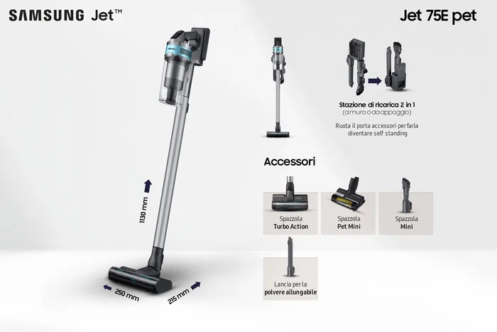 Samsung Jet 75B Pet Aspiradora de Escoba 2 en 1 Negro/Menta Samsung Jet 75B Pet Aspiradora de Escoba 2 en 1 Negro/Menta