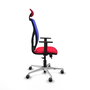 PIQUERAS Y CRESPO Silla de oficina Motilla con mecanismo Sincro/Traslack, Rojo y Azul