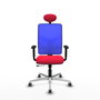 PIQUERAS Y CRESPO Silla de oficina Motilla con mecanismo Sincro/Traslack, Rojo y Azul