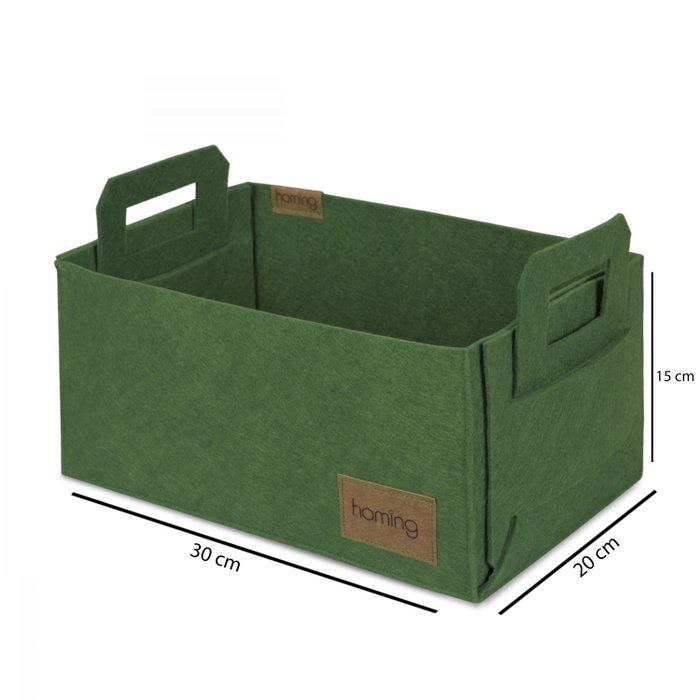 Aberto Design 6260 Organizador de Escritorio de Fieltro Verde 30x20x15cm