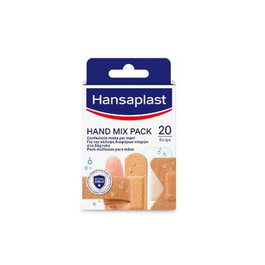 Hansaplast HP HAND MIX Apósitos Flexibles, Repelentes al Agua, Pack de 5 Tamaños, 20 Unidades