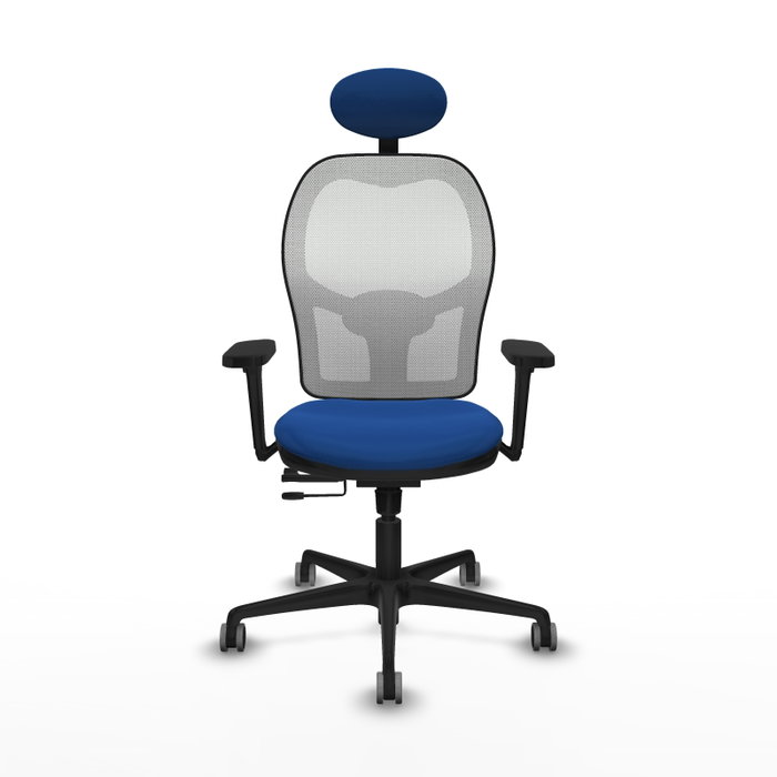 PIQUERAS Y CRESPO Silla de oficina Jorquera con Mecanismo Sincro/Traslack Azul y Blanco
