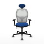 PIQUERAS Y CRESPO Silla de oficina Jorquera con Mecanismo Sincro/Traslack Azul y Blanco