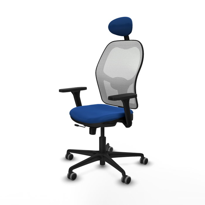PIQUERAS Y CRESPO Silla de oficina Jorquera con Mecanismo Sincro/Traslack Azul y Blanco