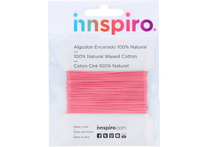 Innspiro Cordón de Algodón Encerado Fino Rosa 0,5mm 5m Innspiro Cordón de Algodón Encerado Fino Rosa 0,5mm 5m