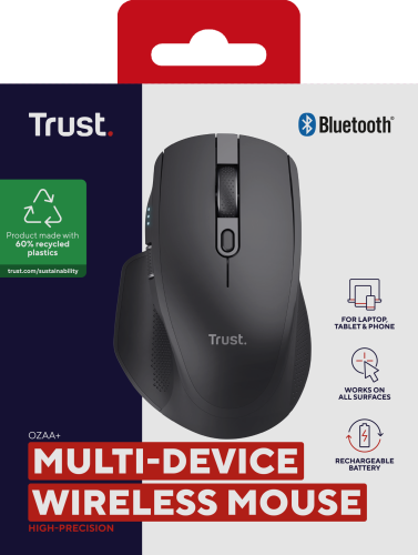 Trust Ozaa+ Ratón Inalámbrico Multidispositivo Negro