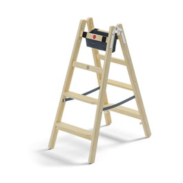 Hailo Master H80 Escalera de Doble Escalón de Madera 2 x 4