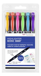 Marcador Fluor Tombow Mono Edge Doble Punta Surtido Estuche De 6
