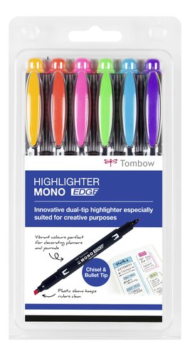 Marcador Fluor Tombow Mono Edge Doble Punta Surtido Estuche De 6 Marcador Fluor Tombow Mono Edge Doble Punta Surtido Estuche De 6
