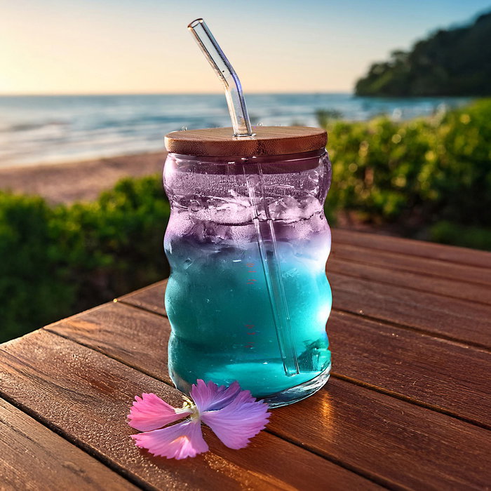 Home Deco Factory Tarro Vidrio Con Pajita 500 Ml