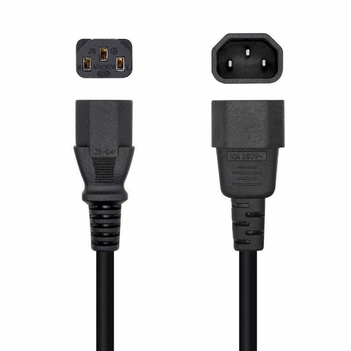 Aisens Cable de Alimentación CPU C13 Hembra a C14 Macho Negro 10m