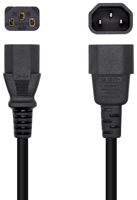 Aisens Cable de Alimentación CPU C13 Hembra a C14 Macho Negro 10m